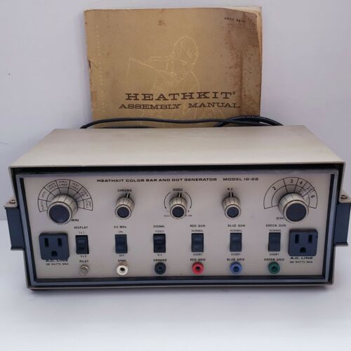 Vintage Heathkit Model IG-28 Color Bar and Dot Generator With Manual Untested