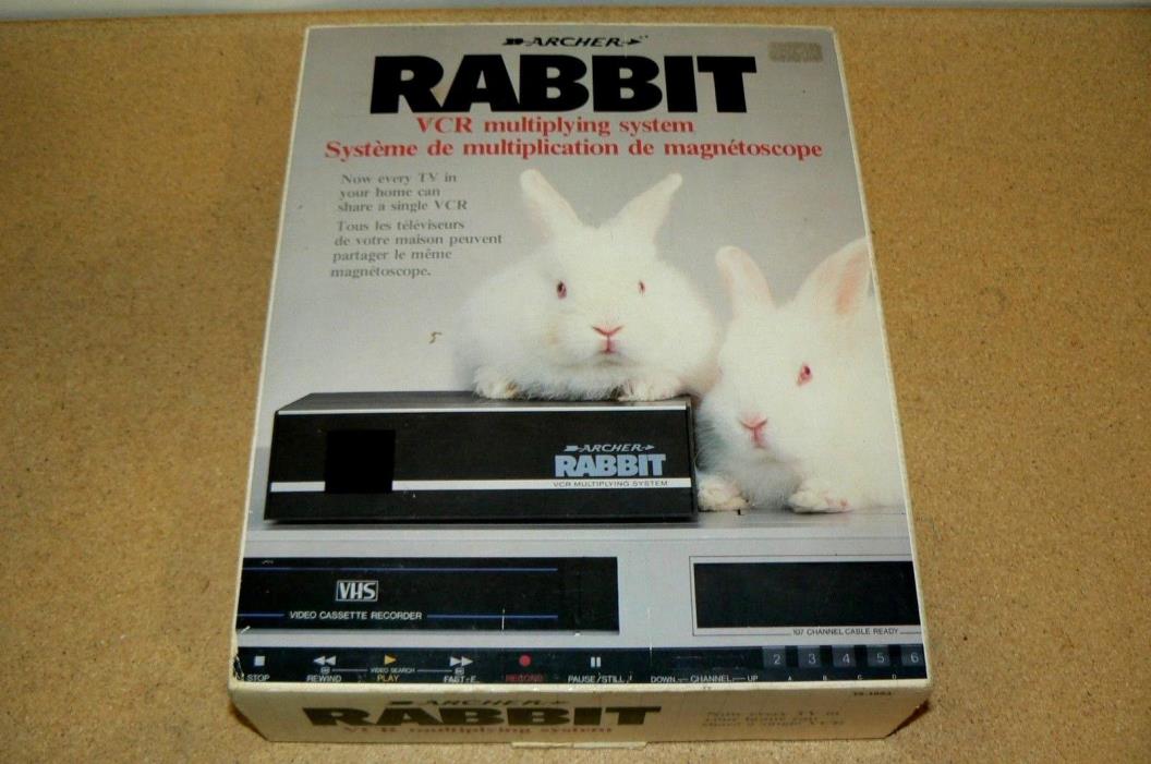 RADIO SHACK ARCHER RABBIT VCR multiplying system original box and instructions.