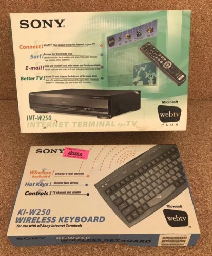 NEW IN BOX VTG Sony WebTV INT-W250 & KI-W250 Keyboard Bundle Never Used! MINTY