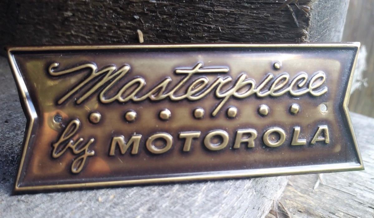 Vintage Motorola Stereo Badge Metal Logo Emblem Name Plate