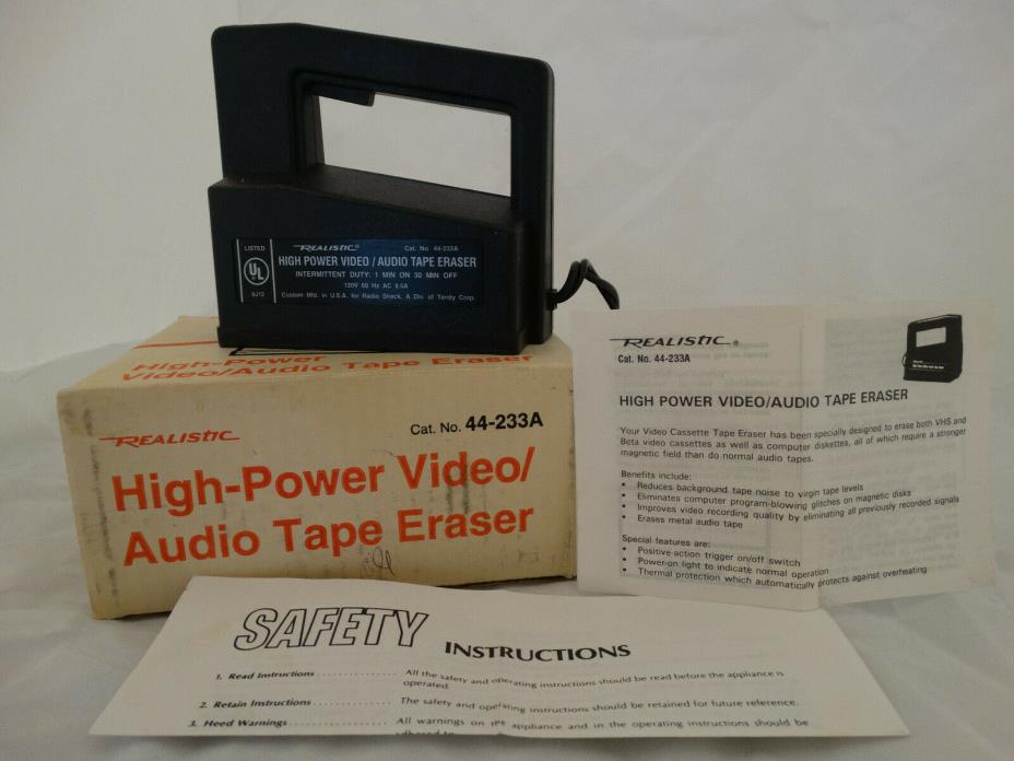 Realistic High-Power Video Audio Tape Eraser 44-233A