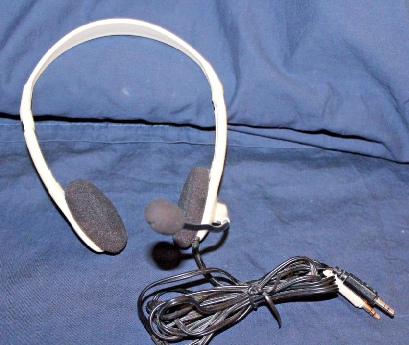 Jensen Vintage CORDED White HEADPHONES with microphone.  Tested works