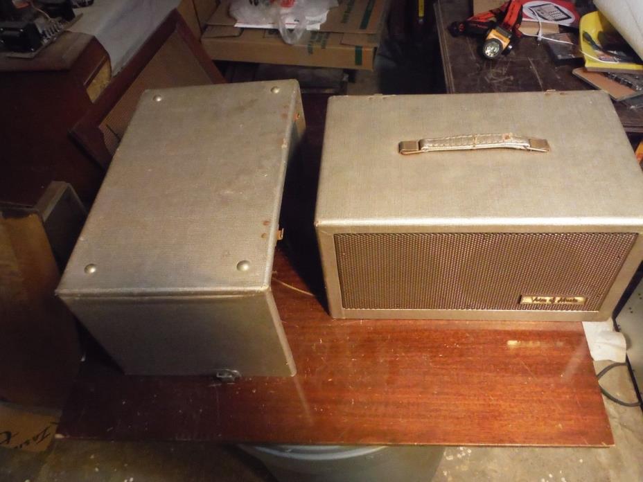 a pair of voice of music speakers from reel to reel