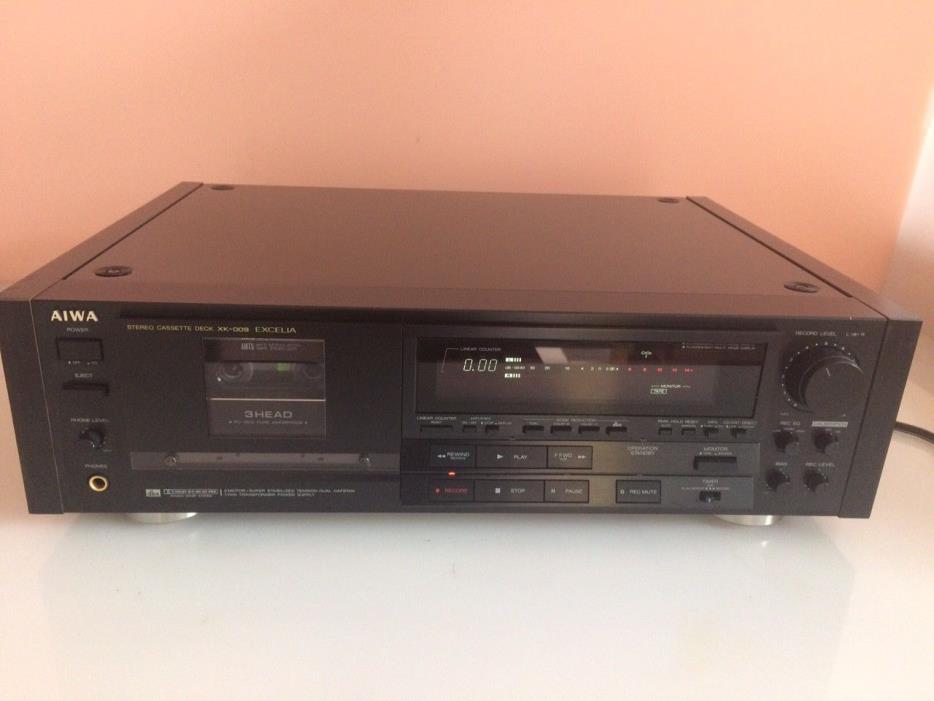 AIWA EXCELIA XK-009 Stereo Cassette Deck!!! Fully Restored!! Nice Wood Panels