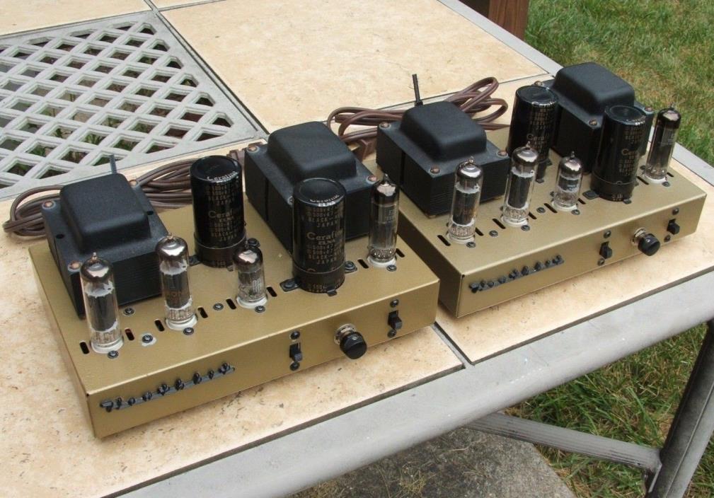 2 Heathkit UA-2 / AA-61  Vacuum Tube Mono Amplifiers Amp Vintage EL84 Restored