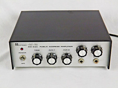 Herald Electronics Public Address Amplifier VINTAGE AM-53A AC DC Double Mic