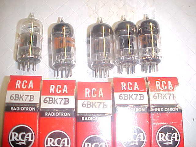 5 NOS NIB  RCA 6BK7 B Medium Mu Twin Triode Audio Amp Hi Fi Stereo Vacuum tubes