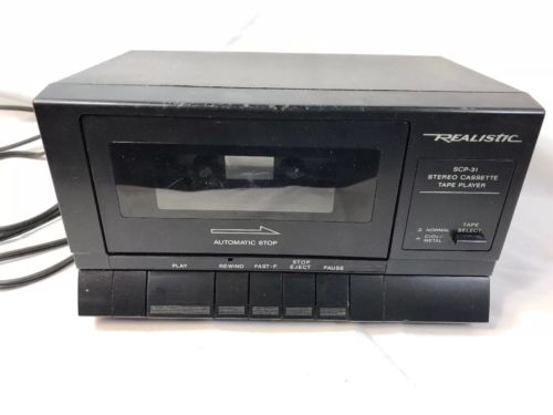 Realistic Optimus SCP-31 Single Cassette Player 14-647A Radio Shack Black Tested