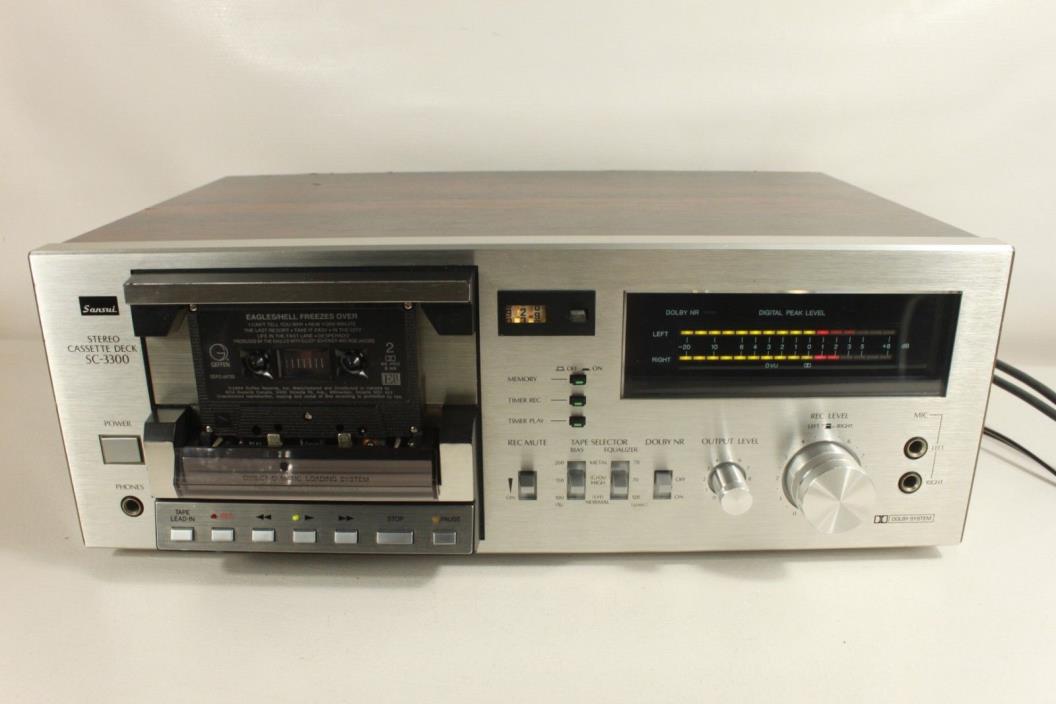 SANSUI SC3300, stereo cassette deck,serviced. (ref B 444)