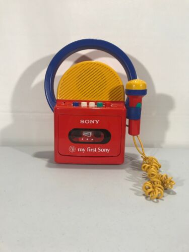 COLLECTIBLE MY FIRST SONY CASSETTE PLAYER & RECORDER (RED, YELLOW  & BLUE)