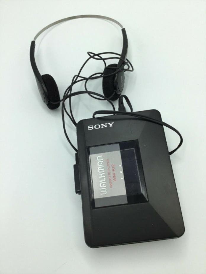 1988 Sony Walkman WM-A12 Cassette Player Belt Clip Headphones NWOT Made in Japan