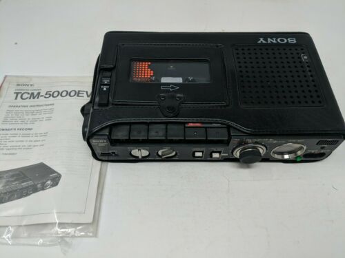 SONY TCM-5000EV VINTAGE PRO CASSETTE RECORDER W/ Case Manual Working