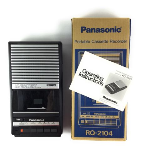 Panasonic Cassette Tape Player Slim Line RQ-2104 Portable Recorder No AC Plug