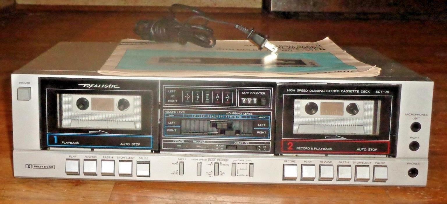 Vintage Realistic SCT-74 Vintage Dual Cassette Deck (1986)