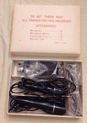Vintage Panasonic Accessory Kit for All Transistor Tape Recorder ~ microphones