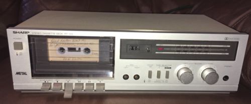 VINTAGE SHARP METAL RT-100 STEREO CASSETTE RECORDING DECK VTG SQUARE 80s