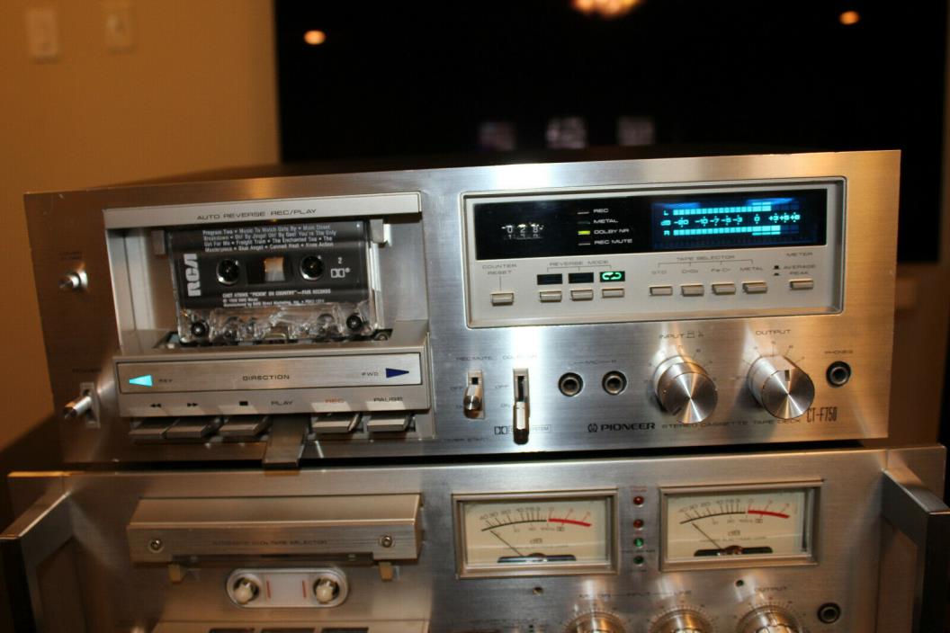 Pioneer CT-F750 Stereo Cassette Tape Deck, Auto Reverse REC/PLBK, New Belts.