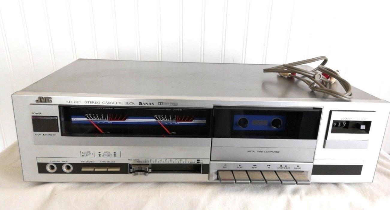 JVC Stereo Cassette Deck KD-D10 Vintage Tested with RCA Cable silver
