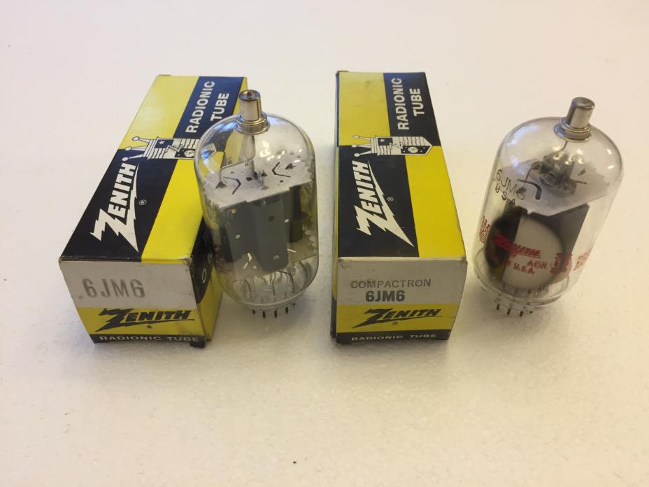 Pair of Zenith brand 6JM6 New Unused Vacuum Tubes