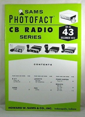 Sams Photofact CB Radio Series CB-43 December 1972.....
