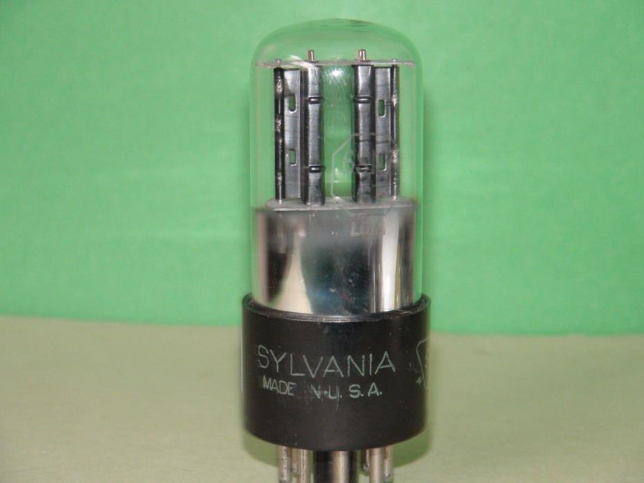 Sylvania 6SN7 GT  2 Hole Black Plate Vacuum Tube Super Strong