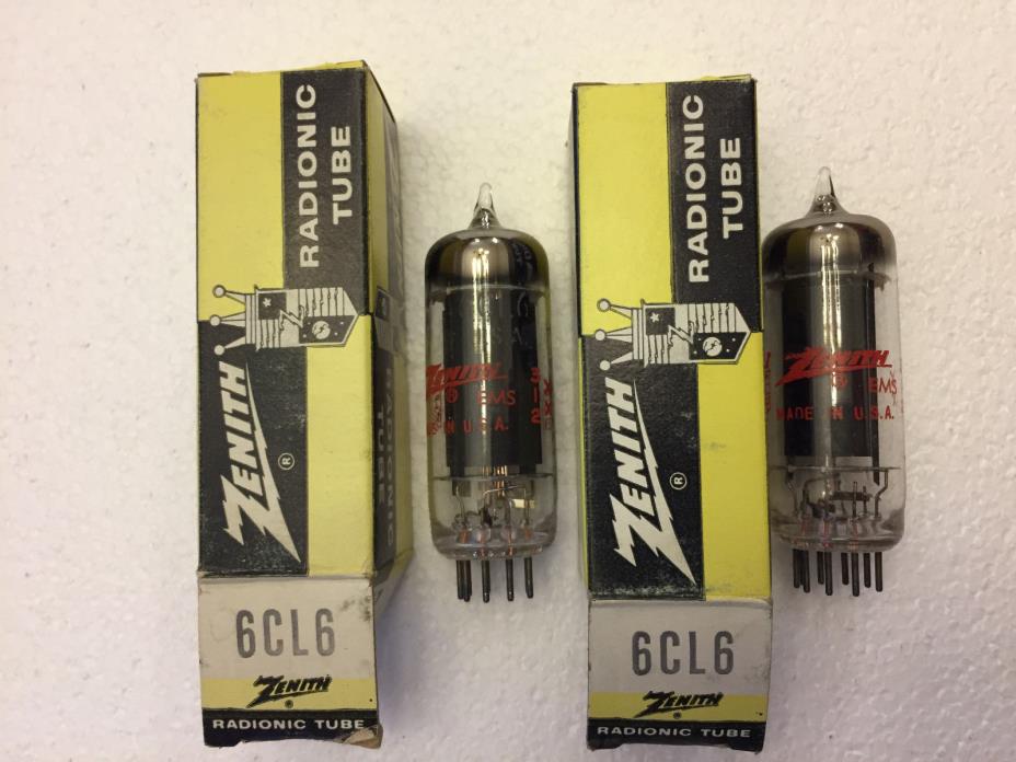 Pair of Zenith brand 6CL6 New Unused Vacuum Tubes