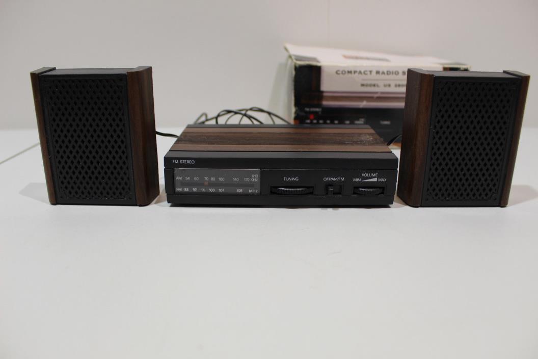 Regency Compact Miniature Radio Stereo AM/FM with Two Wired Speakers US2800