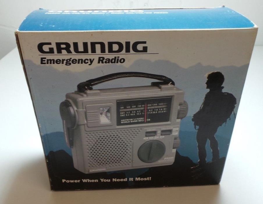 Grundig Weather Radio Emergency Crank With Light AM/FM With Camo Case NIB