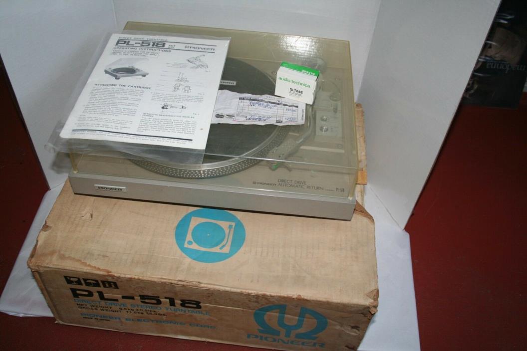 PIONEER PL-518 DIRECT DRIVE AUTO RETURN Turntable Excellent All Original W Box