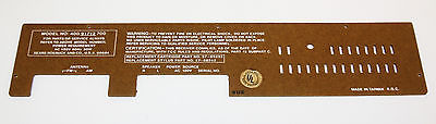 Rear Case Panel #400-91712.700--Vintage BSR/Sears Vinyl Record Player Turntable