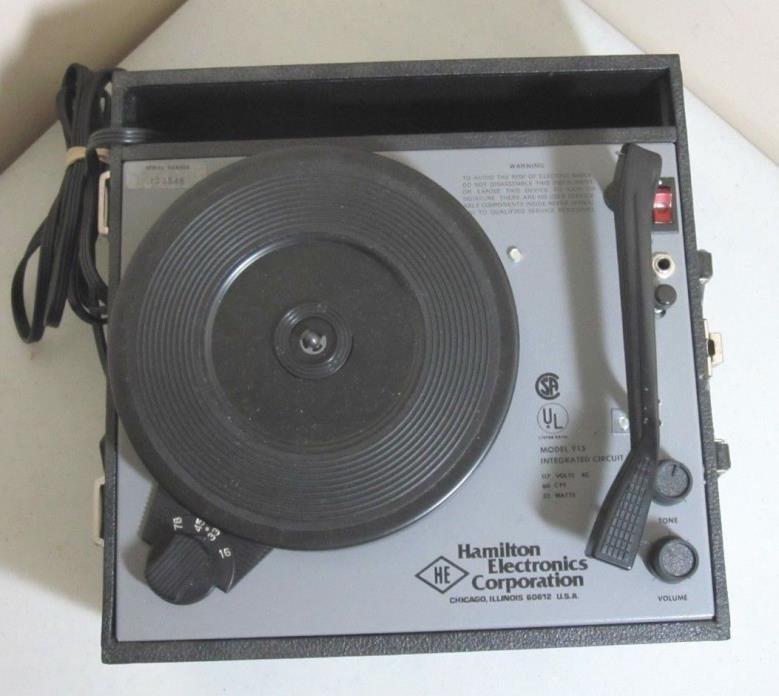 HAMILTON ELECTRONICS PORTABLE RECORD PLAYER MODEL 915 EUC