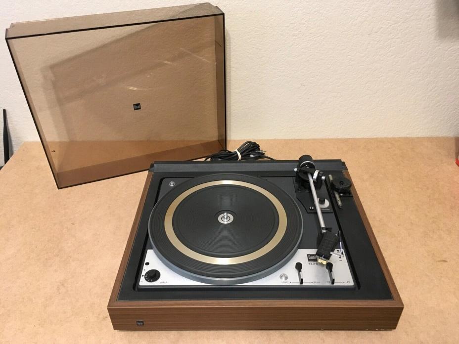 Vintage Dual 1226 turntable  for parts or repair! with DustCover SHURE DM103 M-E
