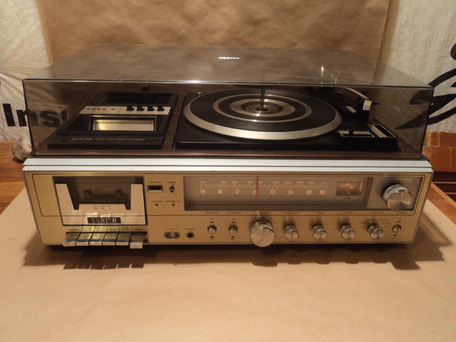 Vintage Zenith Model IS 4140 Turntable, Cassette, 8-track player, Radio receiver