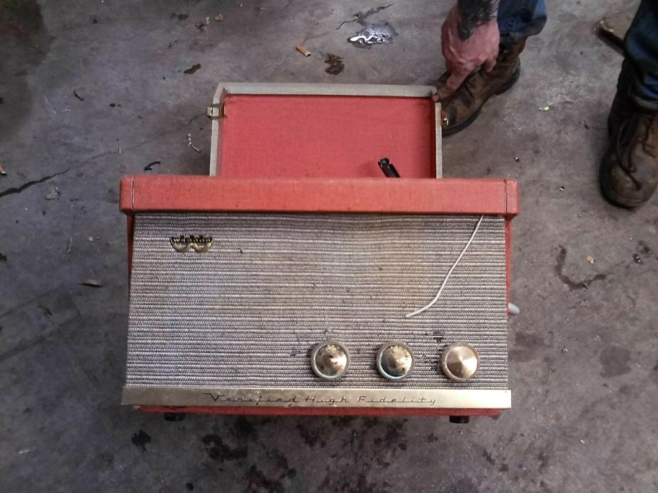 Vintage Webcor portable record player Holiday Phonograph  E 1124 Parts Repair