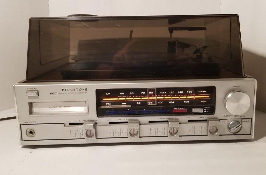 Vintage Truetone Stereo System AM/FM 8 Track Record Player Turntable REC6725A-67