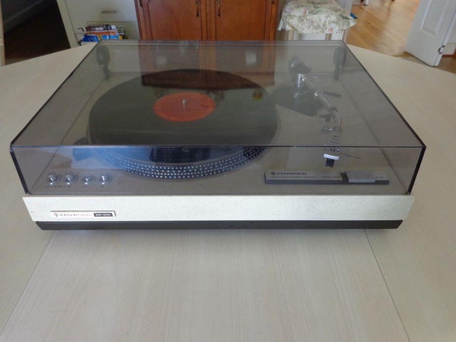 Kenwood KD500 Direct Drive Marble Turntable Record Player w AT 1005 II Tonearm
