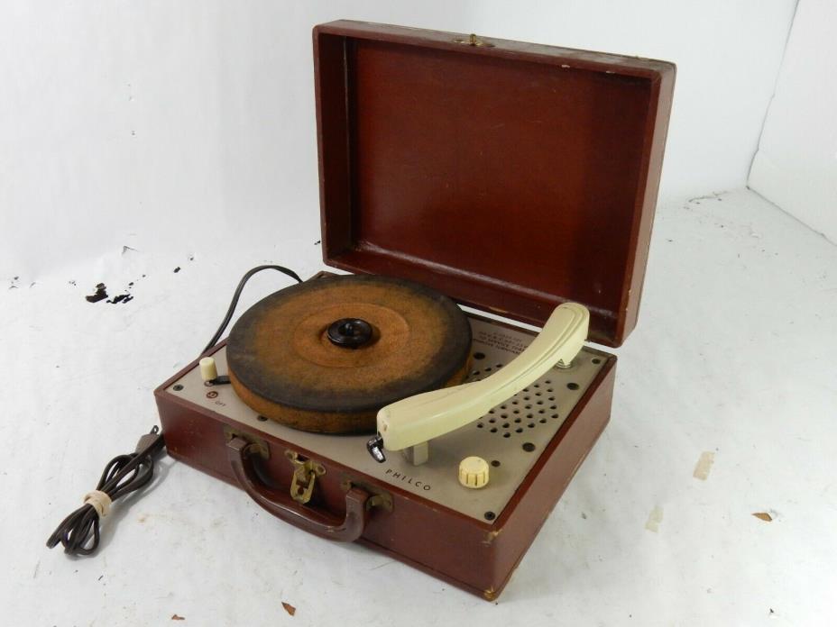 Vintage Philco C-1332-121 Portable Suitcase Record Player Turntable Parts/Repair