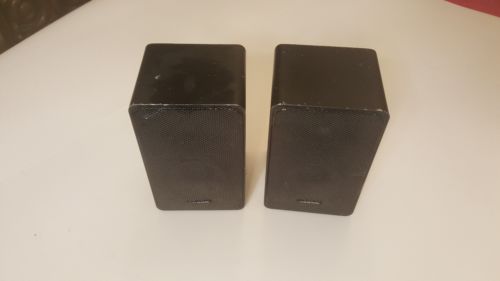 Realistic Minimus -7 Black Pair Stereo Speakers Metal Cabinets & Grills Japan