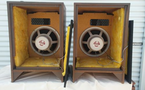 ONE PAIR OF MID CENTURY MOD CABINETS W ELECTRO VOICE 15TRXB SPEAKERS CLEAN