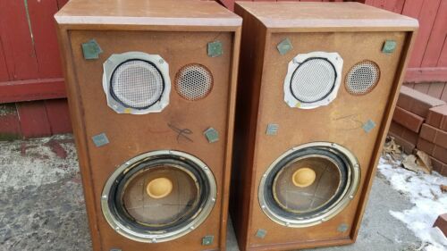 Large Vintage KLH Model 33 Thirty Three Speakers. Frequency Level Dial