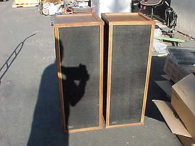 VINTAGE PAIR OF EPPICURE 400 PLUS SPEAKERS WITH ORIGINAL BROCHER SOLID WALNUT