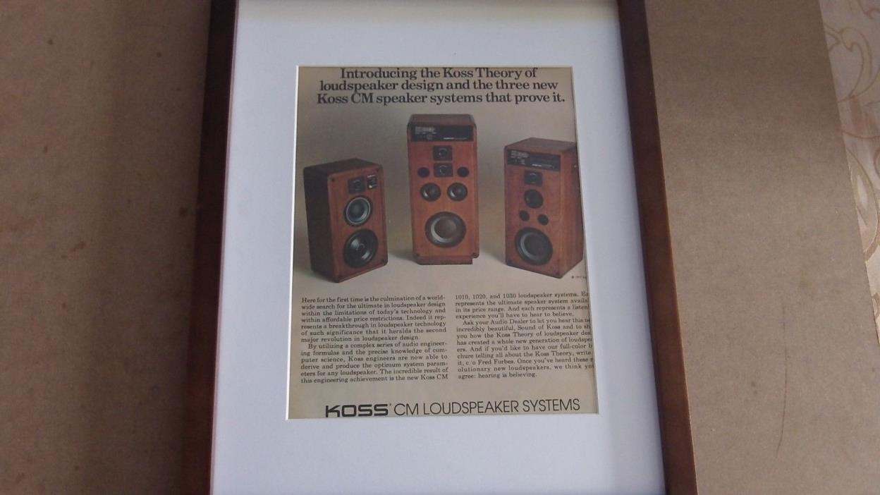 Koss CM Speaker Systems 1970's ad - Laminated for Preservation