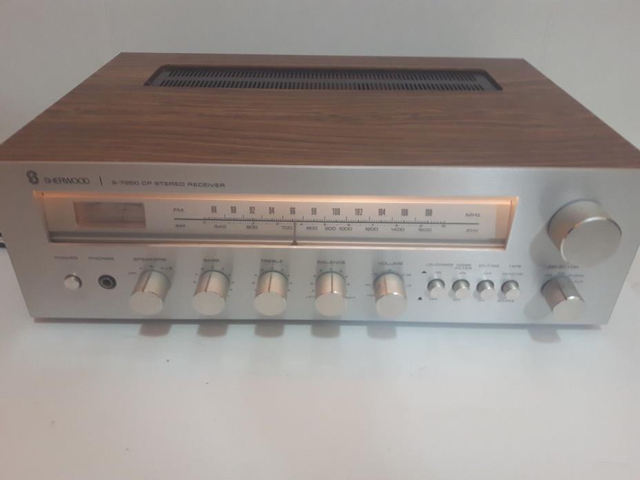 Vintage Sherwood S-7250 CP Stereo Receiver - Wooden Cabinet