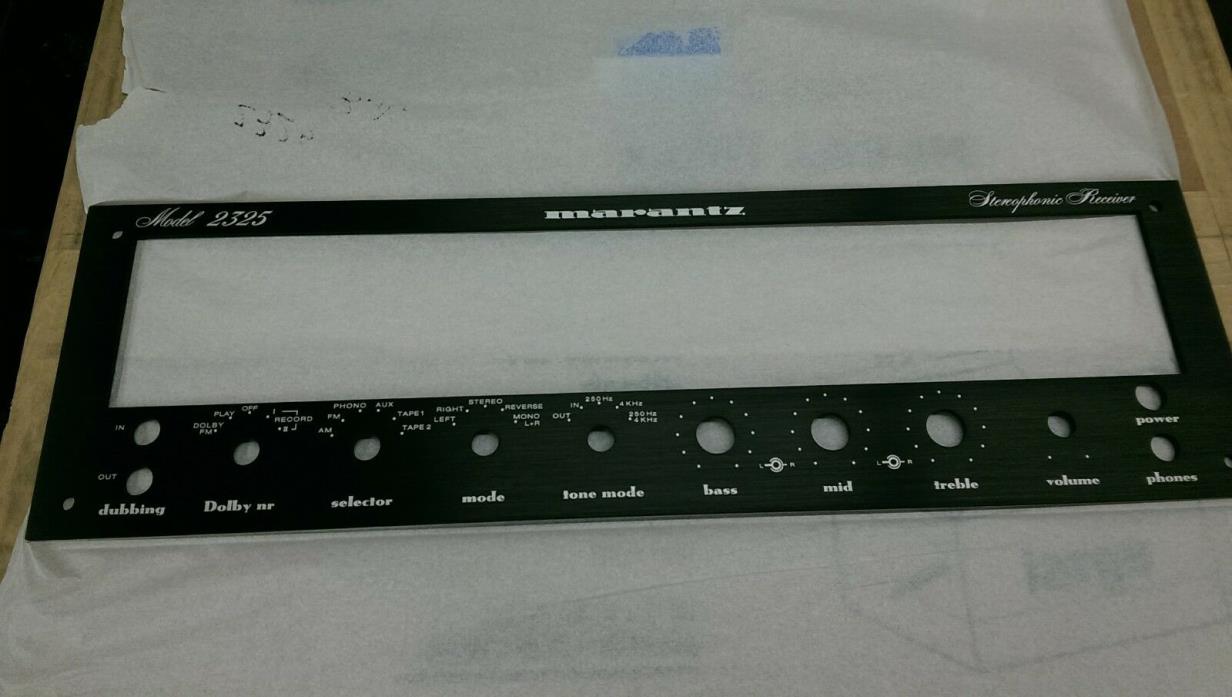 Marantz 2325 Black Anodized Brushed Aluminum Laser Etched Faceplate Only