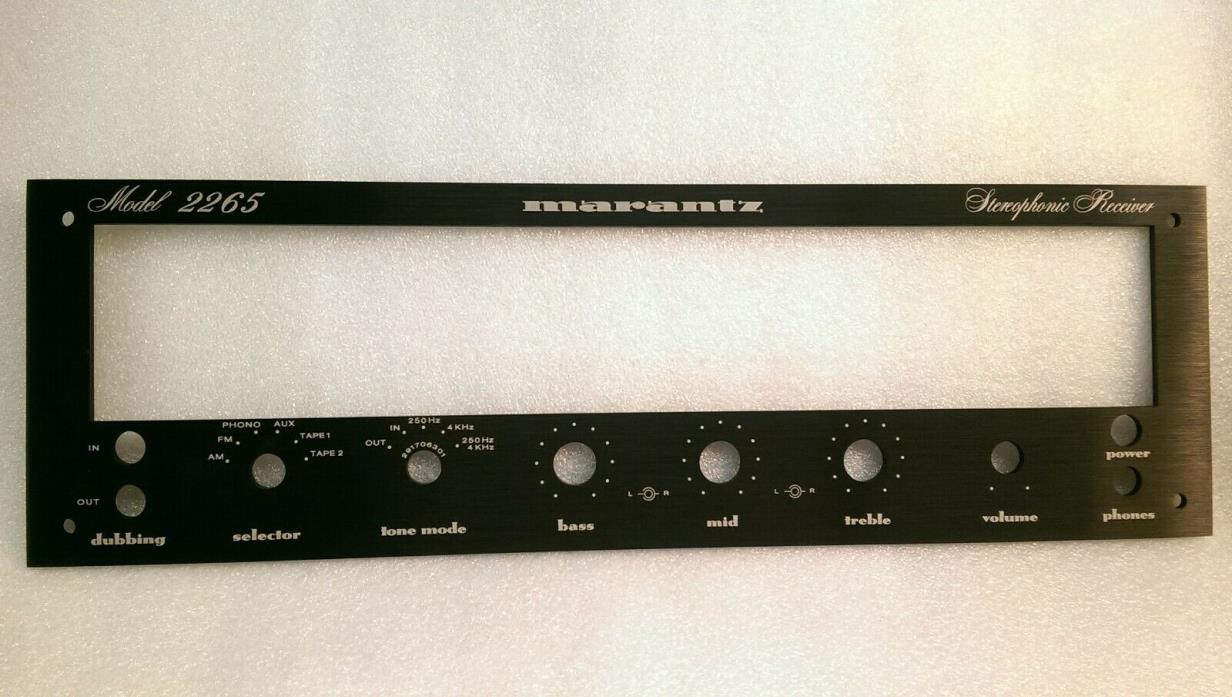 Marantz 2265 Black Anodized Brushed Aluminum Laser Etched Faceplate Only