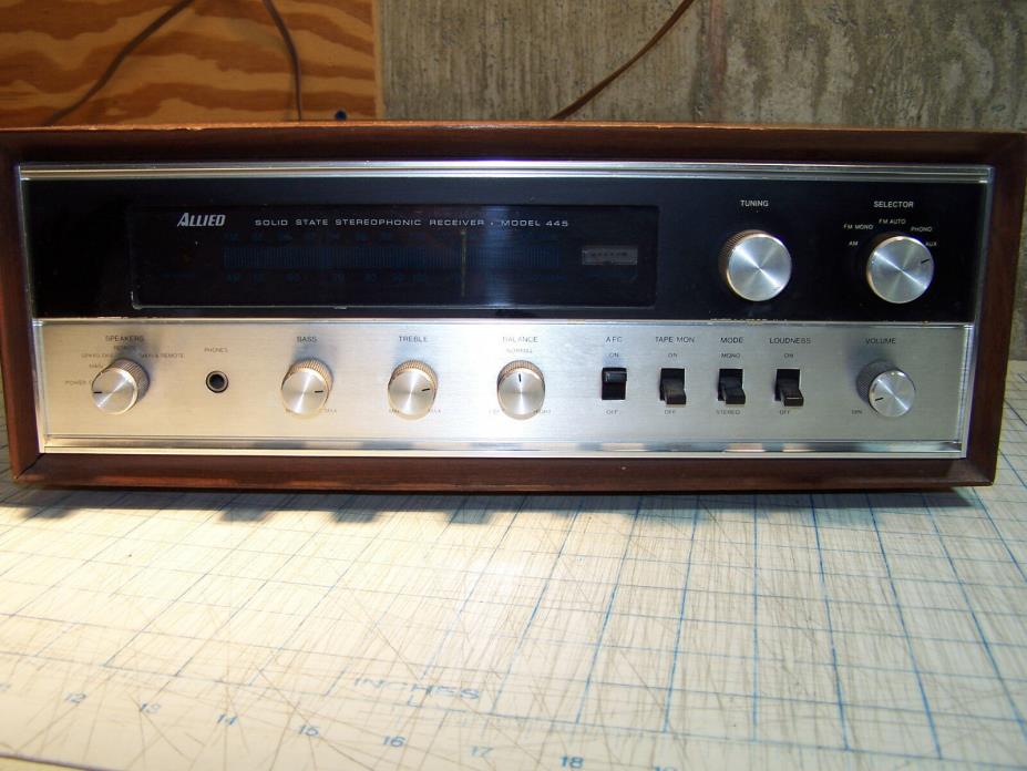 Vintage Allied Model 445 Solid State Stereophonic Stereo Receiver Wood Case