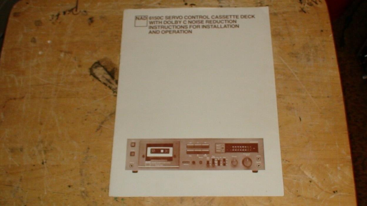 nad 6150c  cassette deck  Owners Manual