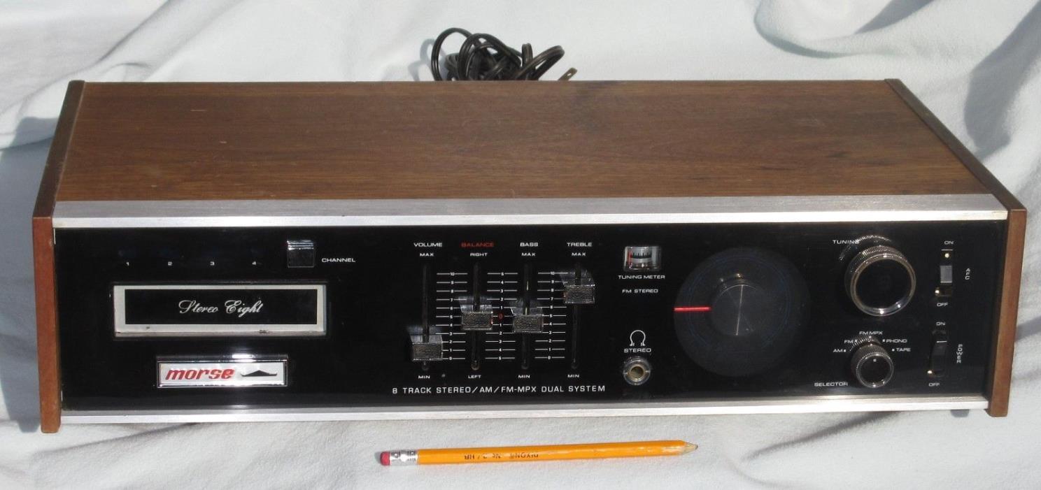 Vintage MORSE T600-A 8 Track AM/FM-MPX Dual Stereo System w/PHONO Cleaned/TESTED