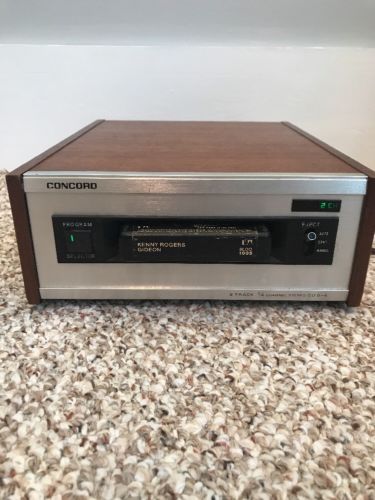 CONCORD eight track player/deck. Model CD 8-4 Tested. Works!