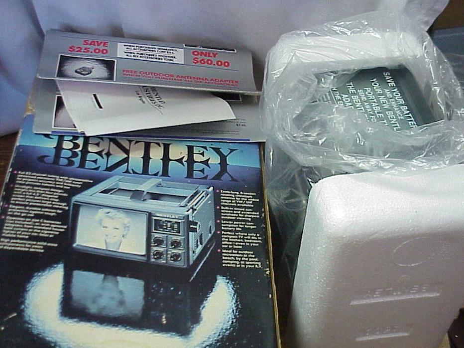 Vintage Bentley Deluxe Portable 5” B&W Television NEW In Box Never Used